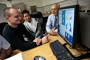 Students working