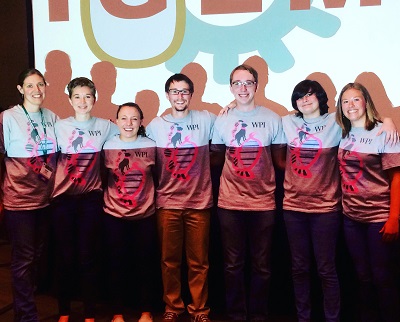 2015 iGem Team (from left) Natalie Farny, Charlotte Reams, Julie Mazza, David Morgan, Edward Dring, Chloe LaJeunesse and Kayla DeSanty.