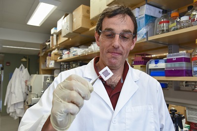 WPI prof George Pins with heart patch