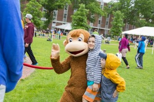 WGBH’s Curious George was a popular personality with the younger crowd.