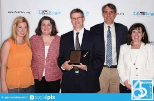 AnnMarie Burtt, Eileen Brangan Mell, Andy Baron, Craig Wills, and Maureen Deianna attended the Bell Ringer Award ceremony.