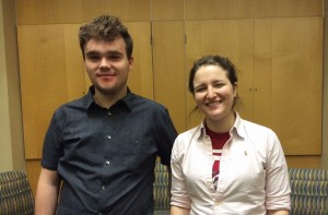 Devon Bray ’17 and Katie Picchione ’16, winners of Giessler Foundation grants.