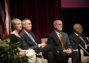 The individuals honored with the Gordon Prize are Kris Wobbe, associate dean of undergraduate studies; Rick Vaz, dean of interdisciplinary and global studies; Art Heinricher, dean of undergraduate studies; and Diran Apelian, Alcoa-Howmet Professor of Mechanical Engineering.