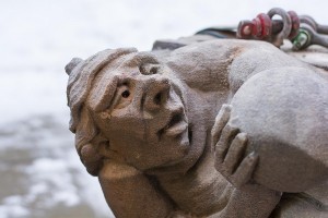 A closeup look reveals more detail of the figure.