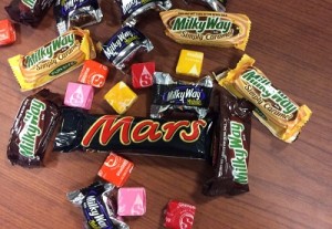 Today’s giveawy of space-themed candy starts at 11 a.m., and lasts until all the treats have been given out.