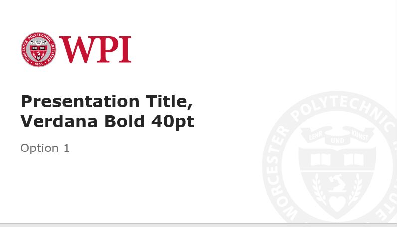 Screenshot of widescreen powerpoint template, first slide in white